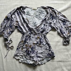 Audrey Floral Purple Romper